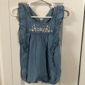 NWT Baby Gap Denim Shorty Romper